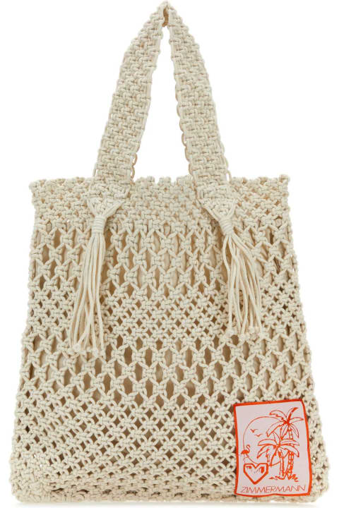 Zimmermann for Women Zimmermann Ivory Crochet Shopping Bag
