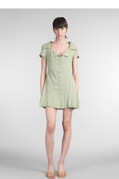 Alix Mini Dress In Green Cotton