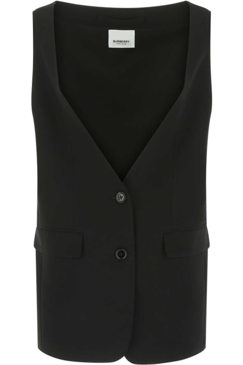 Burberry Coats & Jackets for Women Burberry Black Silk Oversize Vest