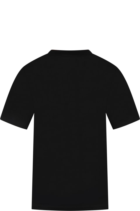 Homeware Ralph Lauren Black T-shirt For Kids With Blue Pony Logo