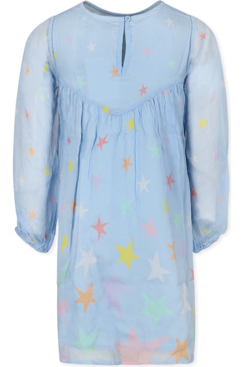 Homeware Stella McCartney Kids Light Blue Dress For Girl With Stars