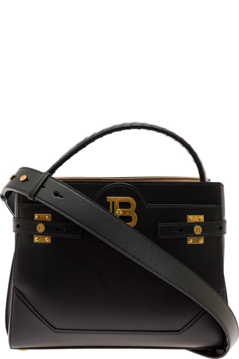 B-buzz Black Leather Handbag Woman Balmain