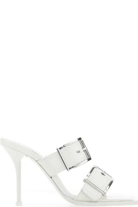 Alexander McQueen Shoes for Women Alexander McQueen White Leather Mules