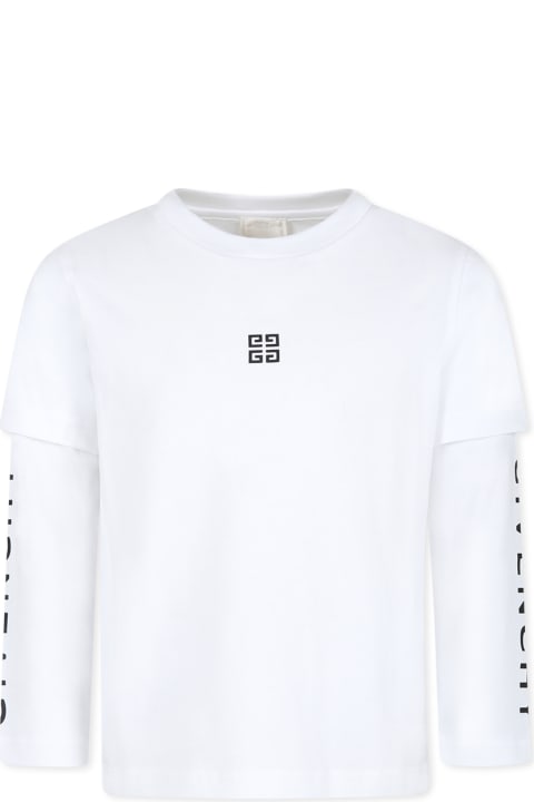 Givenchy T-Shirts & Polo Shirts for Women Givenchy White T-shirt For Kids With Logo