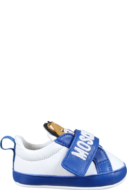 Fashion for Baby Girls Moschino White Sneakers For Baby Boy With Teddy Bear