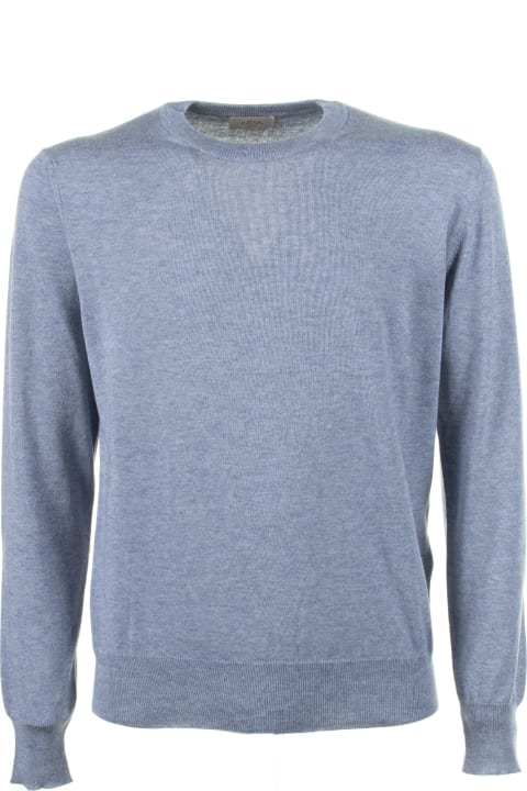 Altea Sweaters for Men Altea Light Blue Crew-neck Sweater