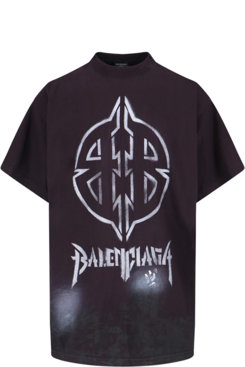 Fashion for Men Balenciaga 'metal Bb Stencil' Logo T-shirt