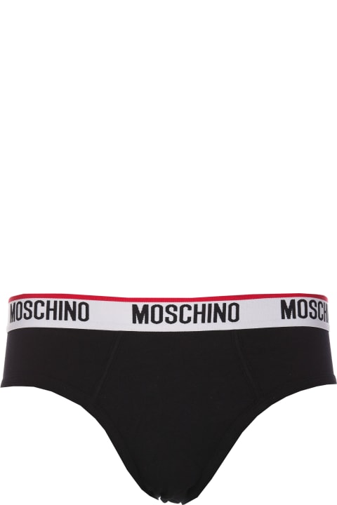 メンズ アンダーウェア Moschino Logo Band Bipack Slip