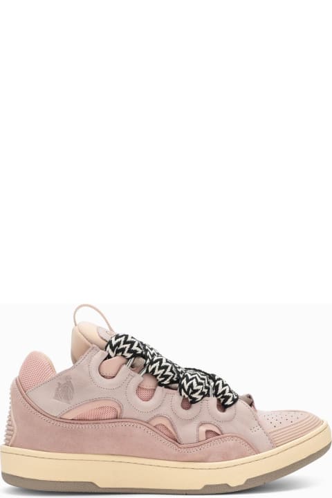 メンズ スニーカー Lanvin Pink Leather Curb Sneakers