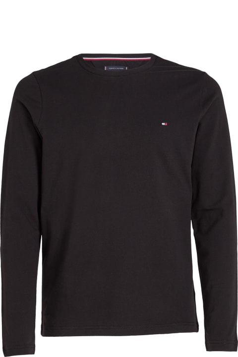 Tommy Hilfiger Sweaters for Men Tommy Hilfiger Black Long-sleeved Shirt With Logo