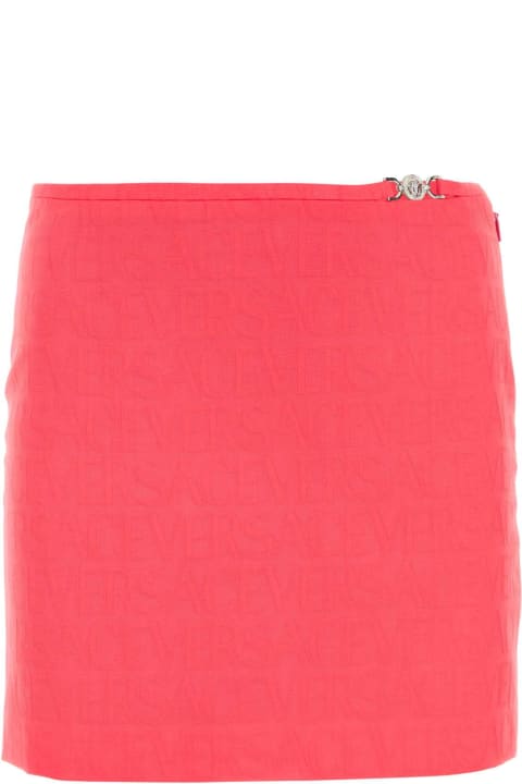 Versace for Women Versace Fluo Pink Jacquard Mini Skirt