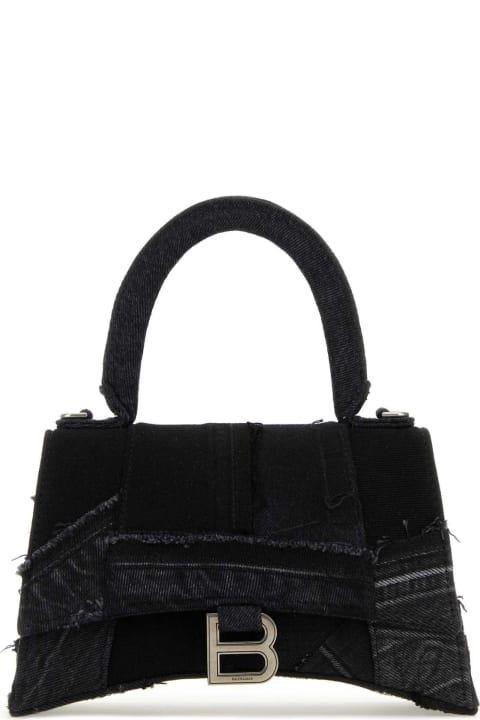 Bags Sale for Women Balenciaga Black Denim Small Hourglass Handbag