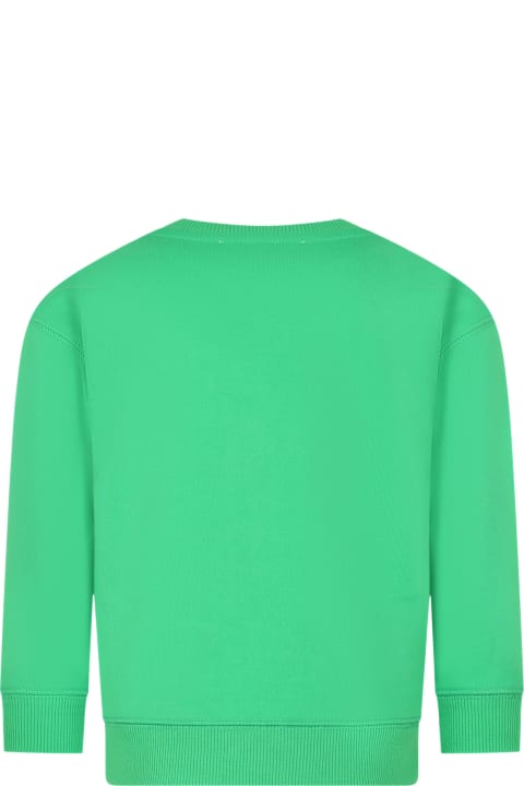 Sweaters & Sweatshirts for Boys Marc Jacobs Green Sweatshirt For Kids With Logo