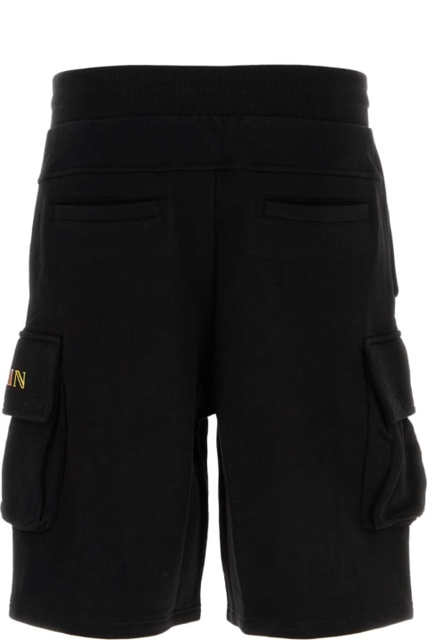 Pants for Men Balmain Black Cotton Bermuda Shorts