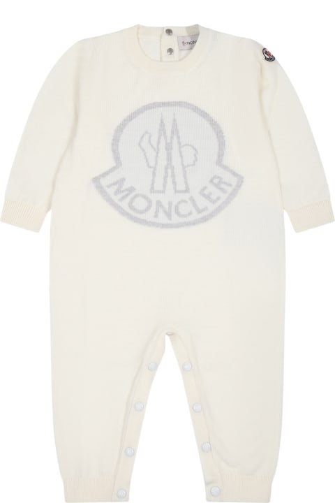 Bodysuits & Sets for Baby Girls Moncler White Babygrow Forbaby Kids With Logo