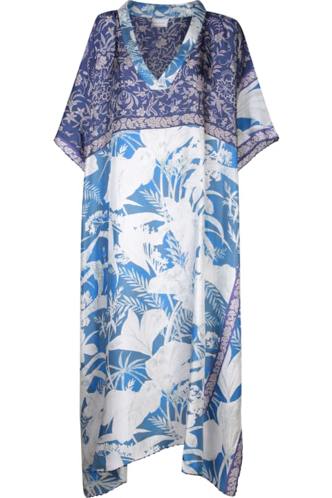Pierre-Louis Mascia Dresses for Women Pierre-Louis Mascia Aloe Light Blue/multicolor Kaftan