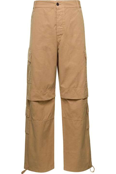 'saint' Beige Cargo Pants With Pockets In Cotton Man
