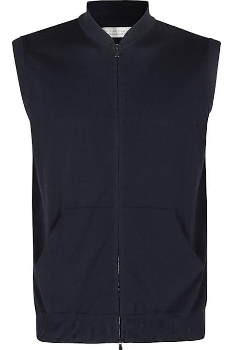 Filippo De Laurentiis Coats & Jackets for Men Filippo De Laurentiis Bomber Zip Smanicato In Maglia Di Cotone