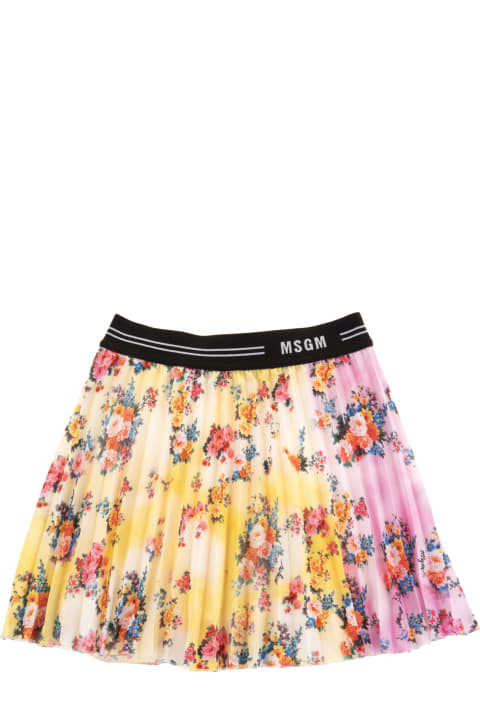 Fashion for Men MSGM Multicolored Pleated Skirt With Floral Print