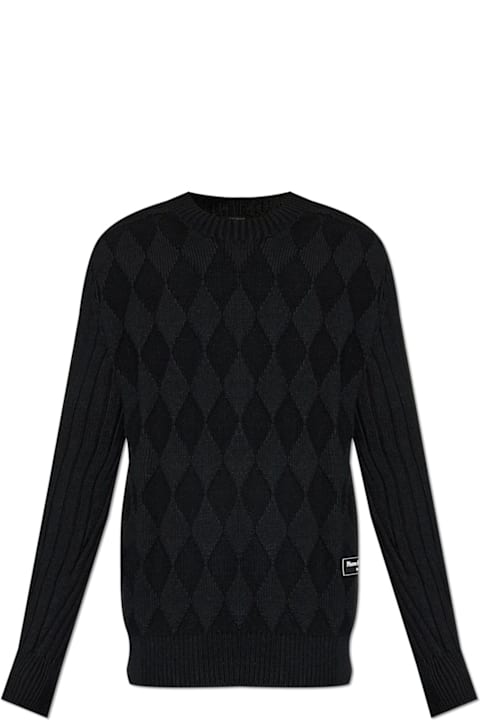 Balmain Clothing for Men Balmain Diamond Pattern Knit Sweater