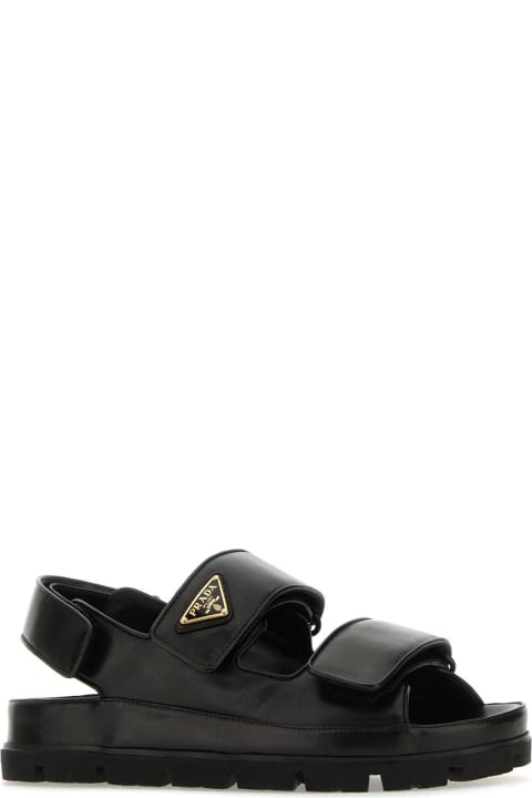 Shoes for Women Prada Black Nappa Leather Sandals