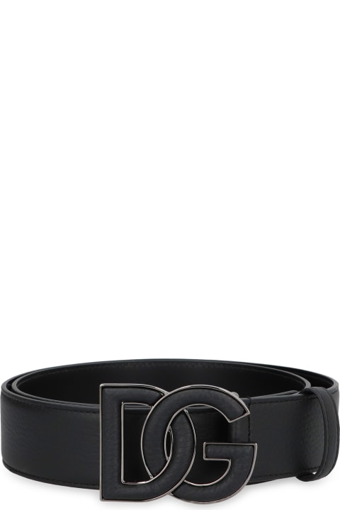 Accessories for Men Dolce & Gabbana Calf Leather Belt With Buckle