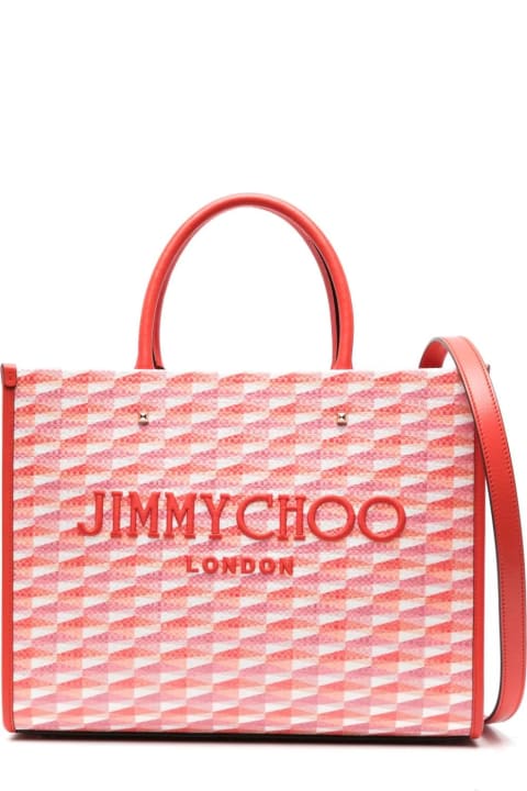 Fashion for Women Jimmy Choo Avenue M Tote Bag In Paprika/mix Rosa Confetto