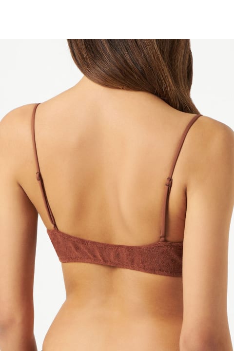 Homeware MC2 Saint Barth Woman Terry Brown Bralette Swimsuit