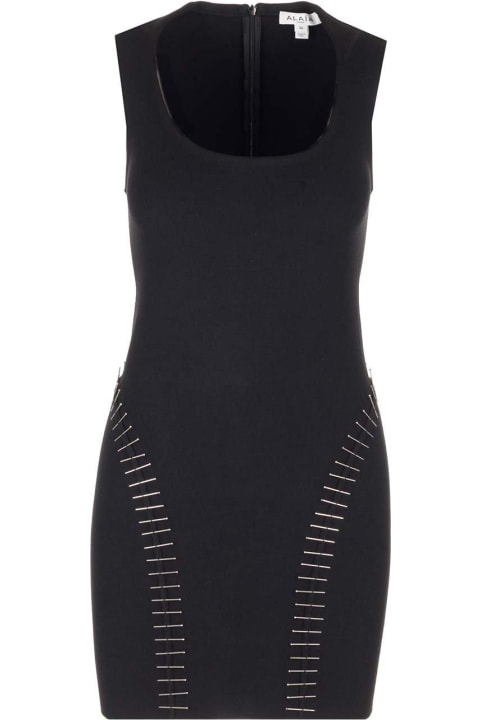 Alaia for Women Alaia Squaredneck Cut-out Detail Mini Dress