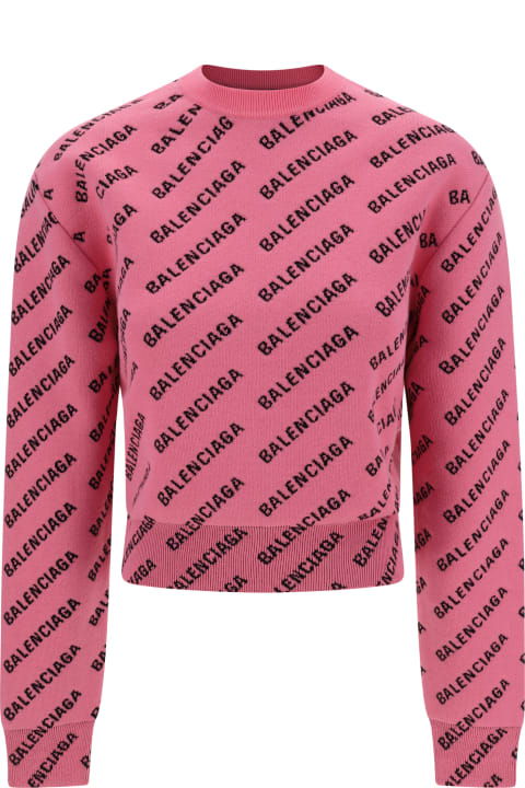 Balenciaga Clothing for Women Balenciaga Mini Allover Logo Sweater
