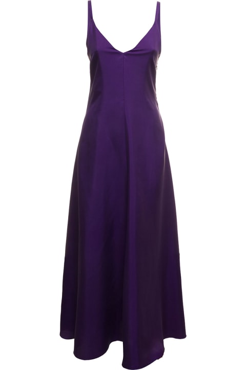 Tonello Woman's Purple Silk Long Dress