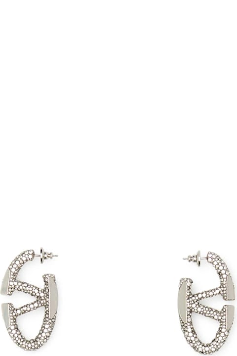 Jewelry for Women Valentino Garavani Embellished Metal Vlogo The Bold Earrings