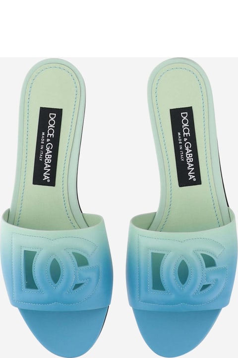 Dolce & Gabbana Sandals for Women Dolce & Gabbana Degrade Leather Slide With Logo