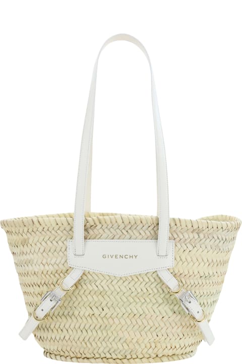 ウィメンズ Givenchyのトートバッグ Givenchy White Voyou Basket Small Model In Raffia