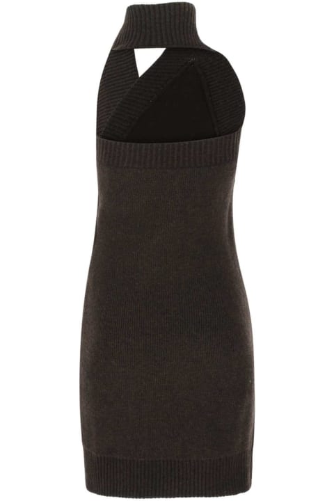 Fashion for Women Bottega Veneta Dark Brown Wool Mini Dress