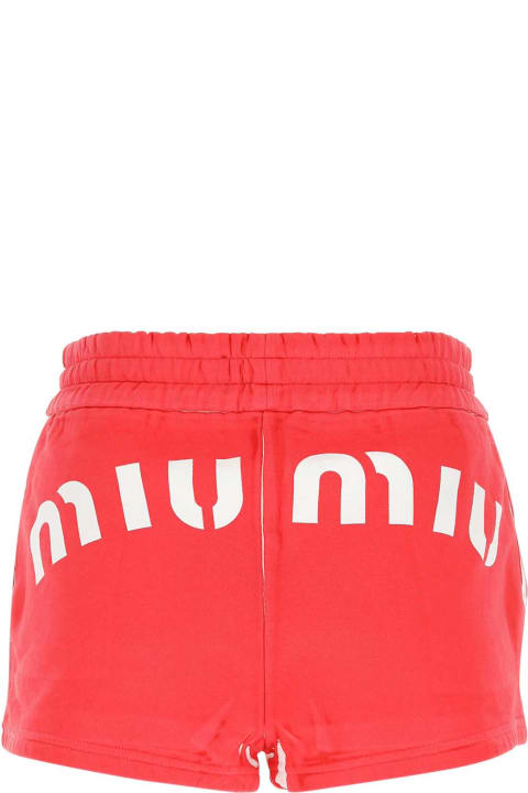 Miu Miu Sale for Women Miu Miu Red Cotton Shorts