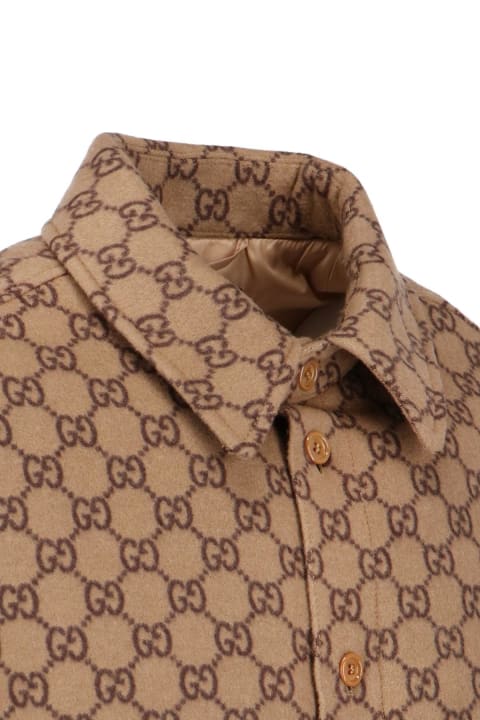 メンズ Gucciのコート＆ジャケット Gucci 'gg' Padded Shirt Jacket