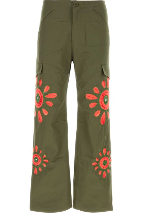 Bluemarble Pants for Men Bluemarble Army Green Cotton Cargo Pant