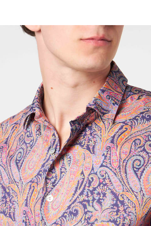 أدوات منزلية MC2 Saint Barth Man Muslin Cotton Sikelia Shirt With Paisley Print | Made With Liberty Fabric