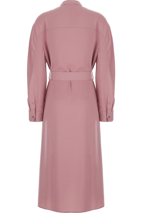 Fashion for Women Maison Kitsuné Pink Long Chemisier Dress In Techno Fabric Woman