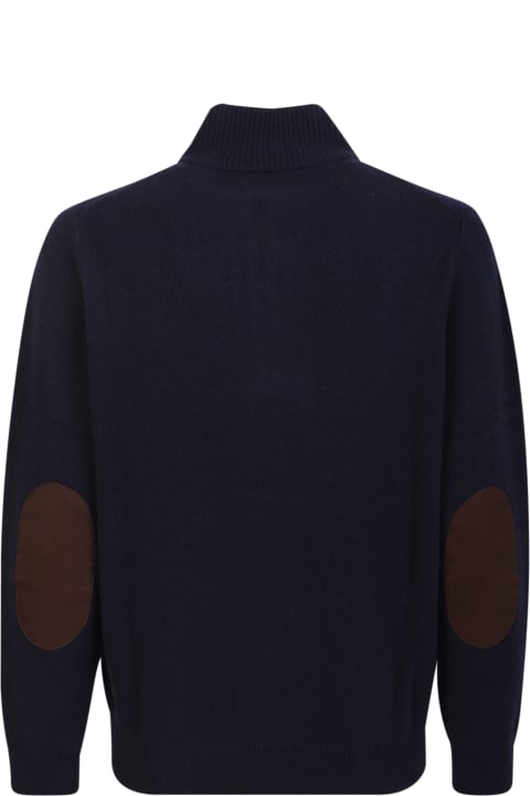 سترات لـ القسم الرجالي Barbour Wool Sweater With Buttons And Patches