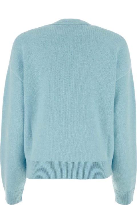 Versace Sweaters for Women Versace Light Blue Cashmere Cardigan