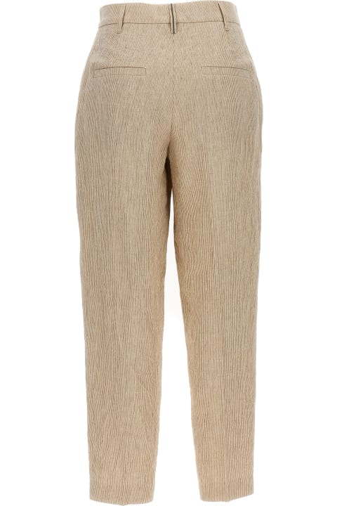 Brunello Cucinelli Clothing for Women Brunello Cucinelli Striped Pleated Pants