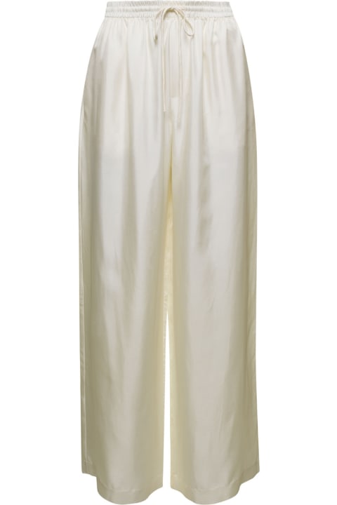Róhe Pants & Shorts for Women Róhe White Wide Leg Trousers In Silk Woman