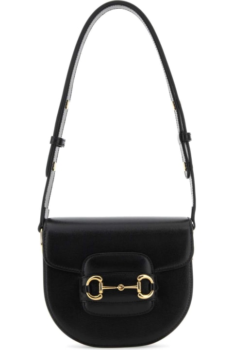 Homeware Gucci Black Leather Mini Gucci Horsebit 1955 Shoulder Bag