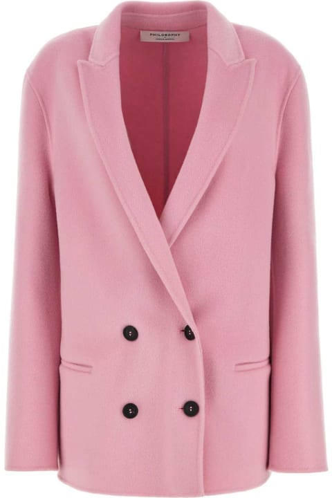 Philosophy di Lorenzo Serafini Coats & Jackets for Women Philosophy di Lorenzo Serafini Pink Wool Blazer