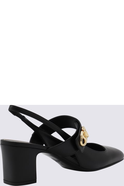 Valentino Garavani أحذية كعب عالٍ لـ السيدات Valentino Garavani Black Leather Pumps