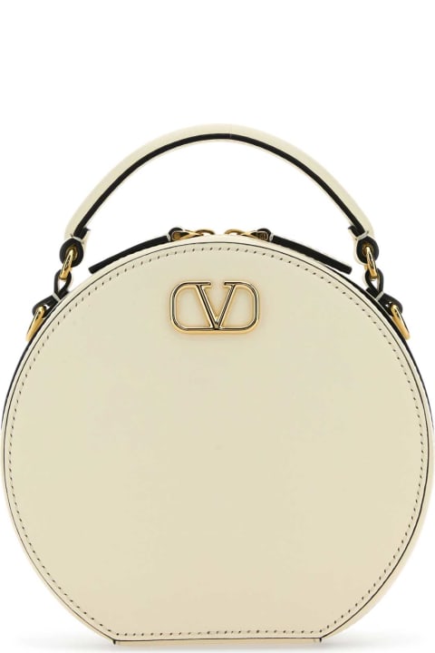 Valentino Garavani for Women Valentino Garavani Ivory Leather Vlogo Handbag