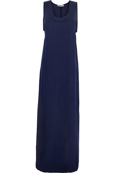 Jucca Clothing for Women Jucca Blue Long Dress With U-neck And Back Closure In Viscose Blend Woman