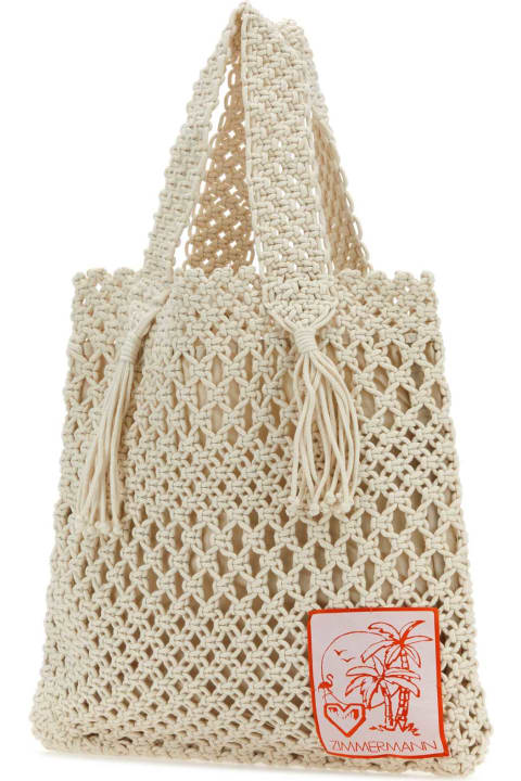 Zimmermann for Women Zimmermann Ivory Crochet Shopping Bag